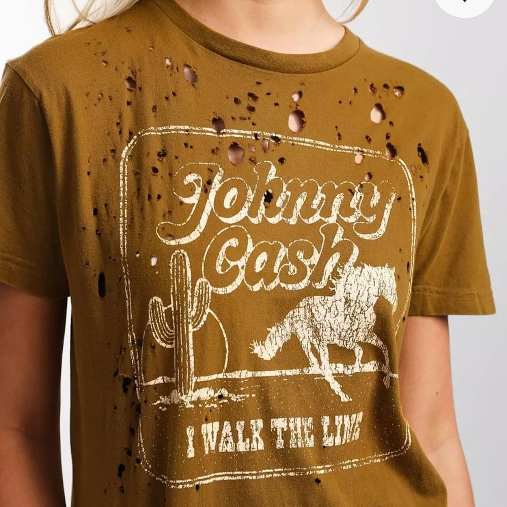 NWT from The Buckle* Poly Sealed*- Brown Johnny Cash Graphic Tee
